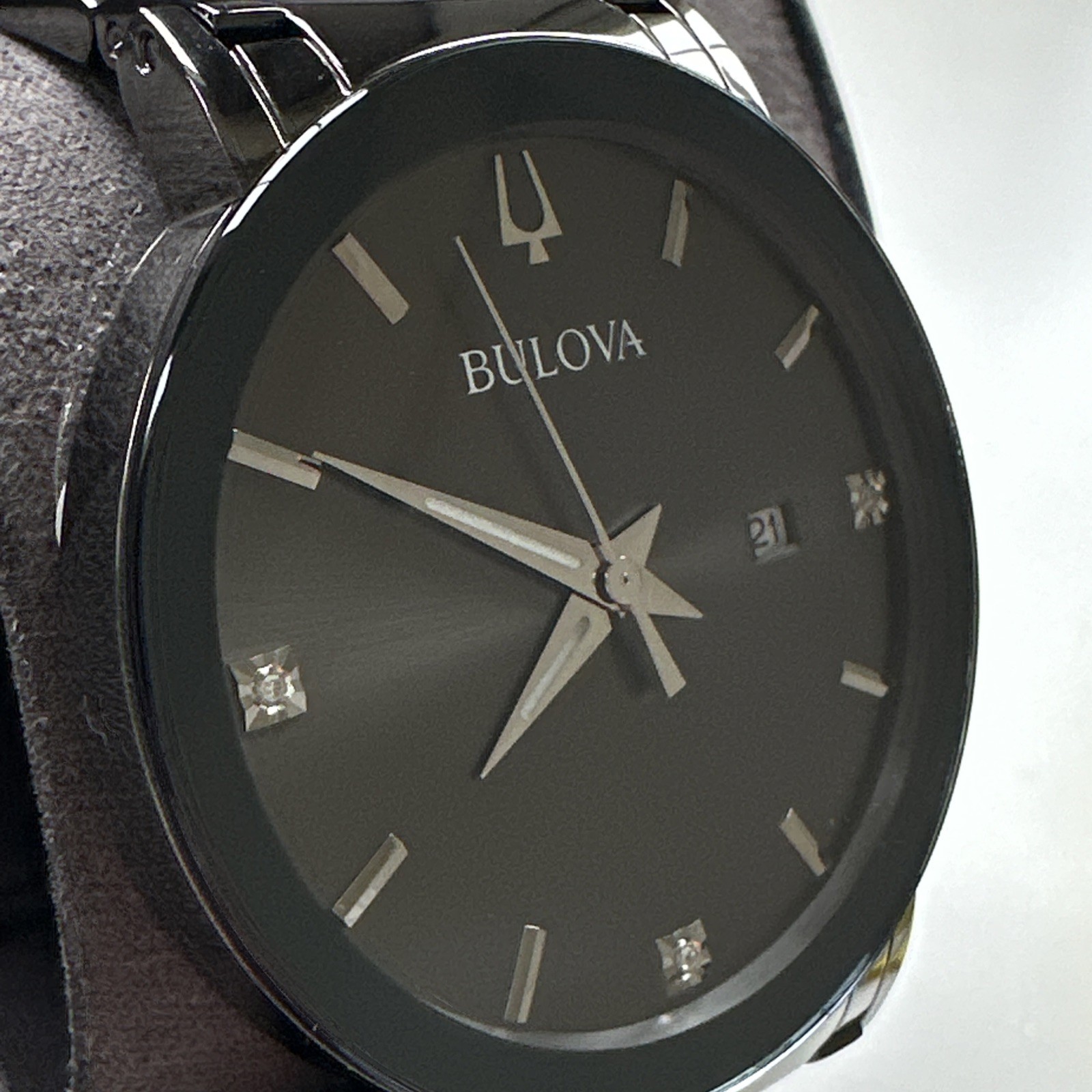 Bulova Millennia Men’s Quartz Diamond Accent Calendar Watch 42mm 98D158