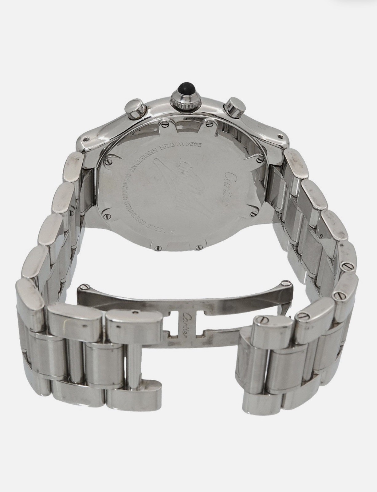 Mint Authentic Cartier Must 21 Chronoscaph SS 2424 Quartz Mens Date Watch