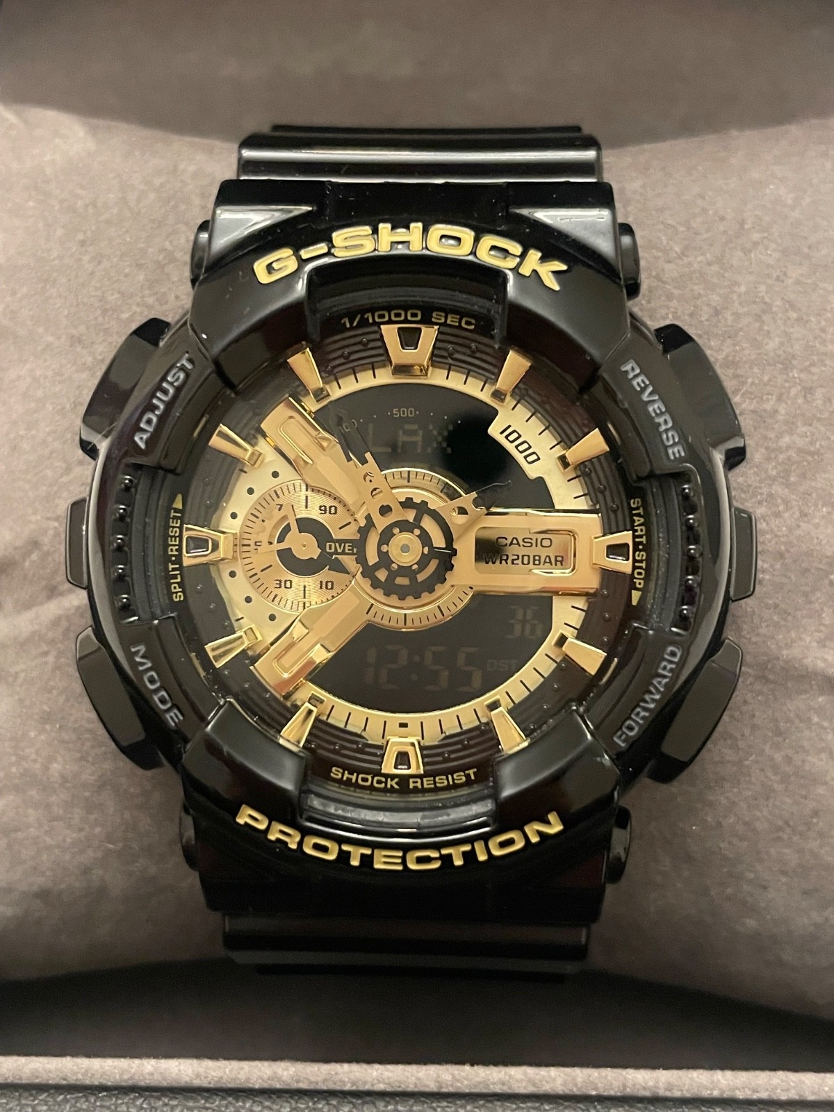 Casio G-SHOCK GA110GB-1A 51.2mm Black Case Black Band and Gold Colored Dial