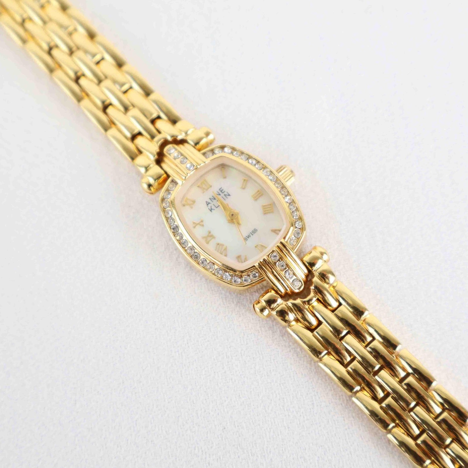 Vintage Anne Klein Oval Face Watch – Gold Tone Bracelet (Working Battery)