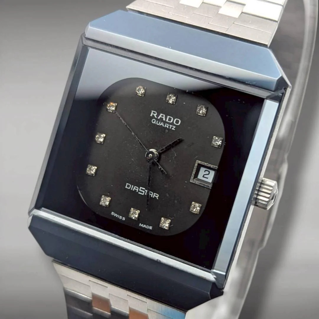 RADO Diastar 711.0067.3N Quartz Tungsten SS Black Dial 1.17in
