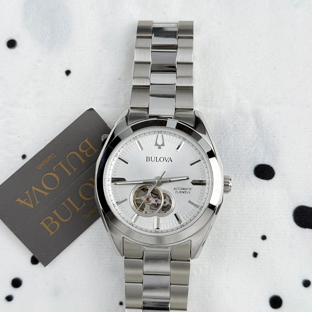 Bulova 96A274 Surveyor Classic 42mm Silver Tone Dial Automatic Men’s Watch
