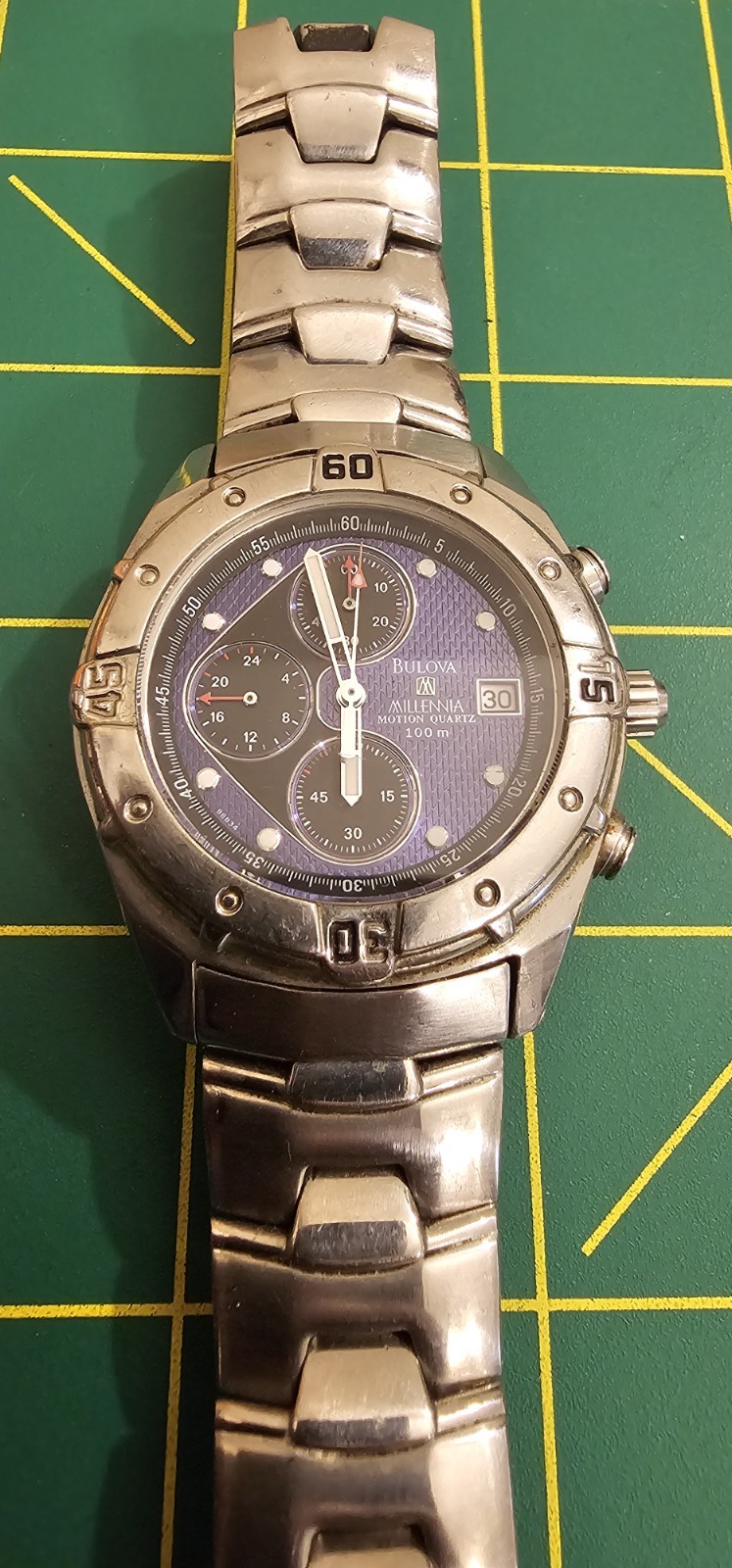 Bulova Men’s Millennia Steel Bracelet Chronograph Motion Quartz Watch For PARTS
