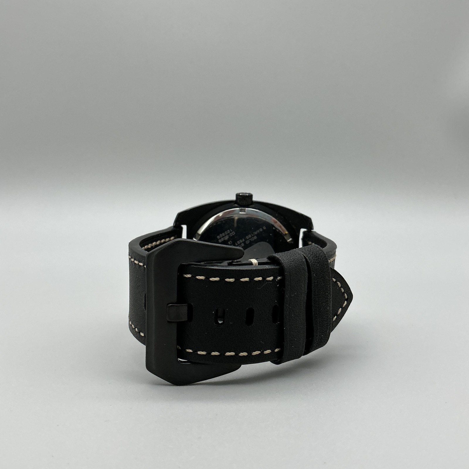 Diesel Mens Watch 43mm Black Dial Cushion Case Leather DZ-2089 New Battery