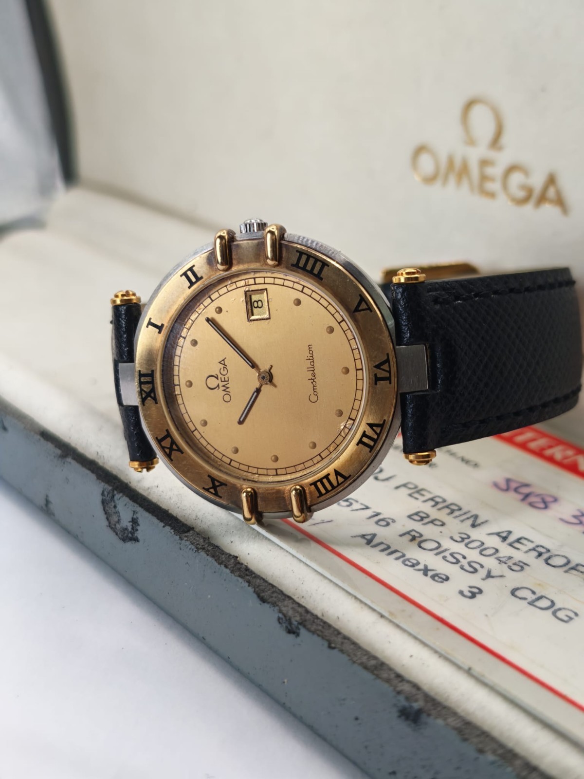 Omega Constellation Manhattan Ref 196.0360.1 18k bezel Cal 1379 Box Papers 1996