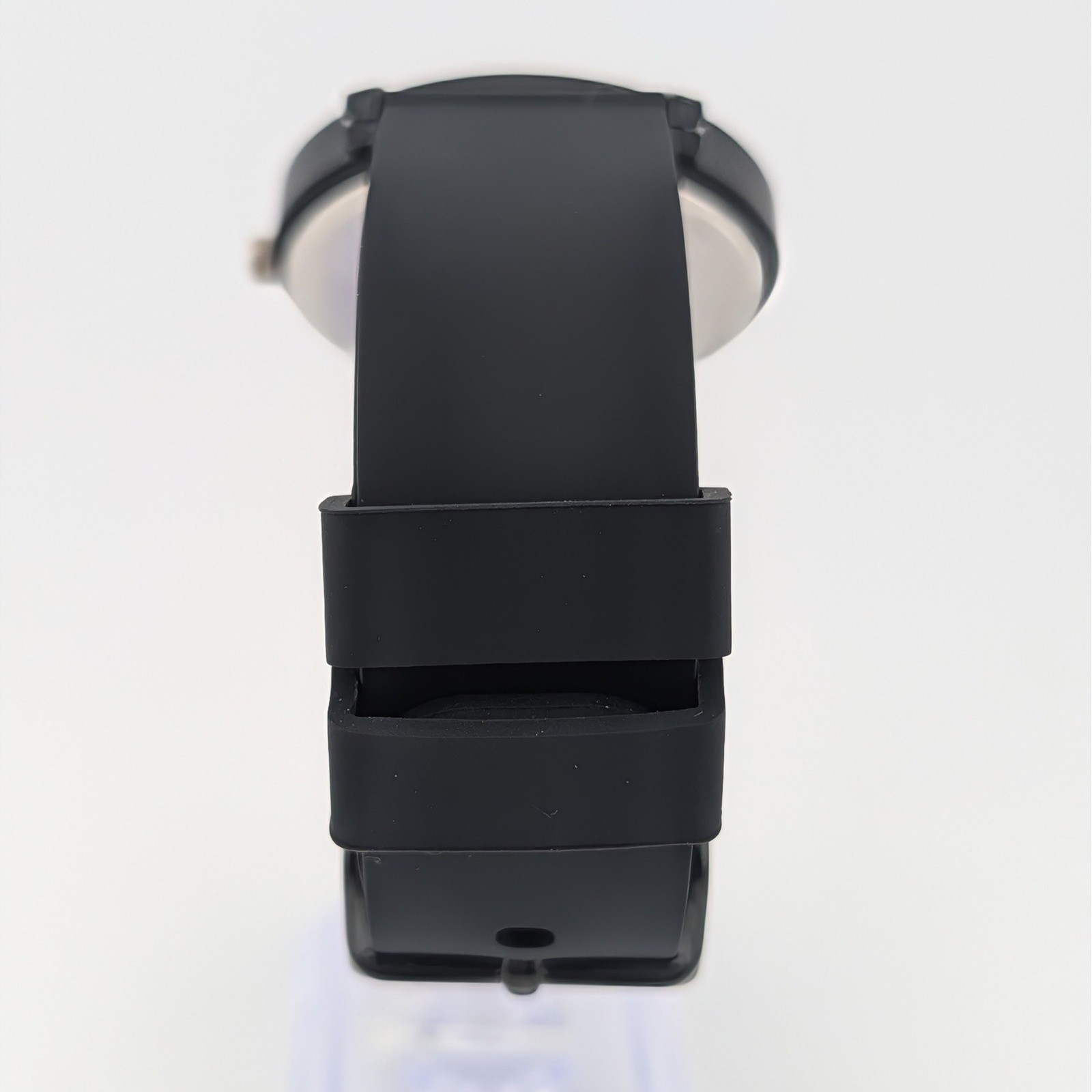 Modern Minimalist Quartz Watch Abstract Dial Black Silicone Strap 40mm