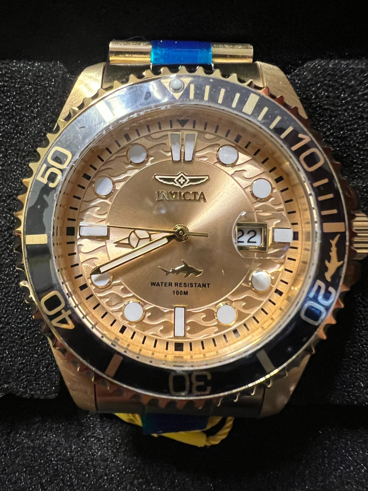 Invicta Pro Diver Currentwave Gold 43mm Men’s Watch 30025 Brand New In Box