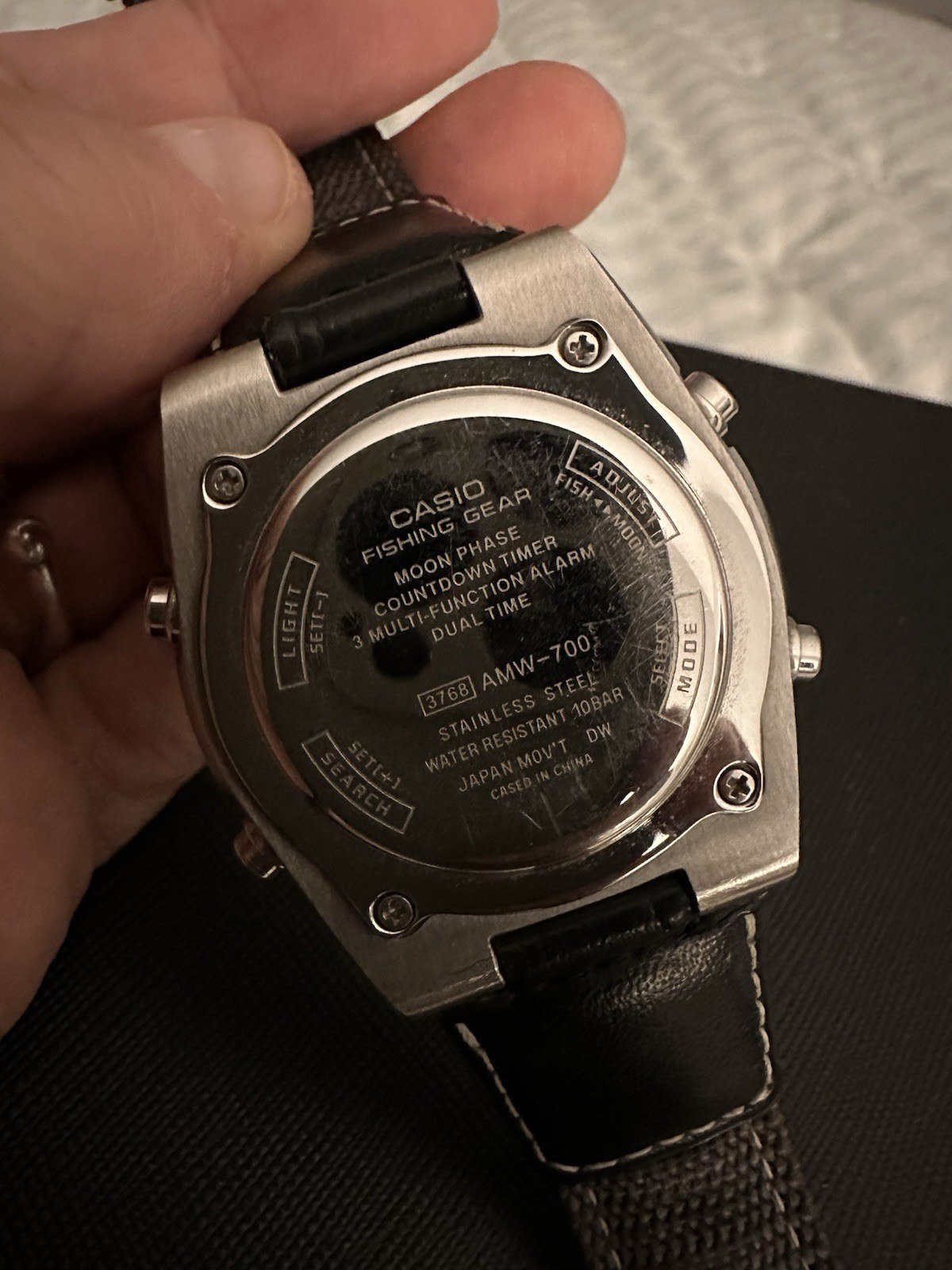 Casio Fishing Gear AMW-700 Analog-Digital 100m Dual Time Moon Phase Watch