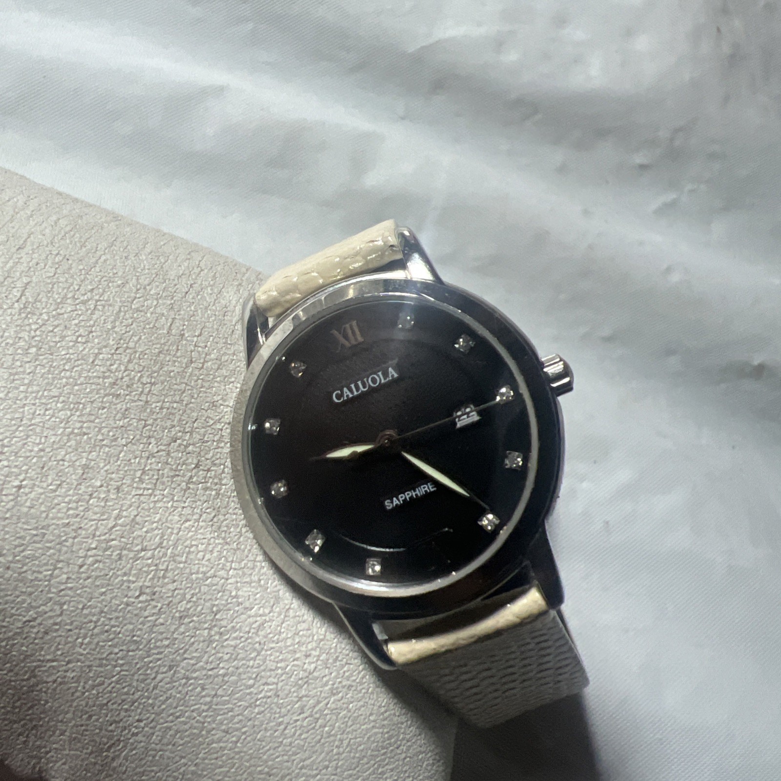 CALUOLA sapphire, diamond markers,29mm Case,CA1050L, WR50M,DATE, ladies watch.