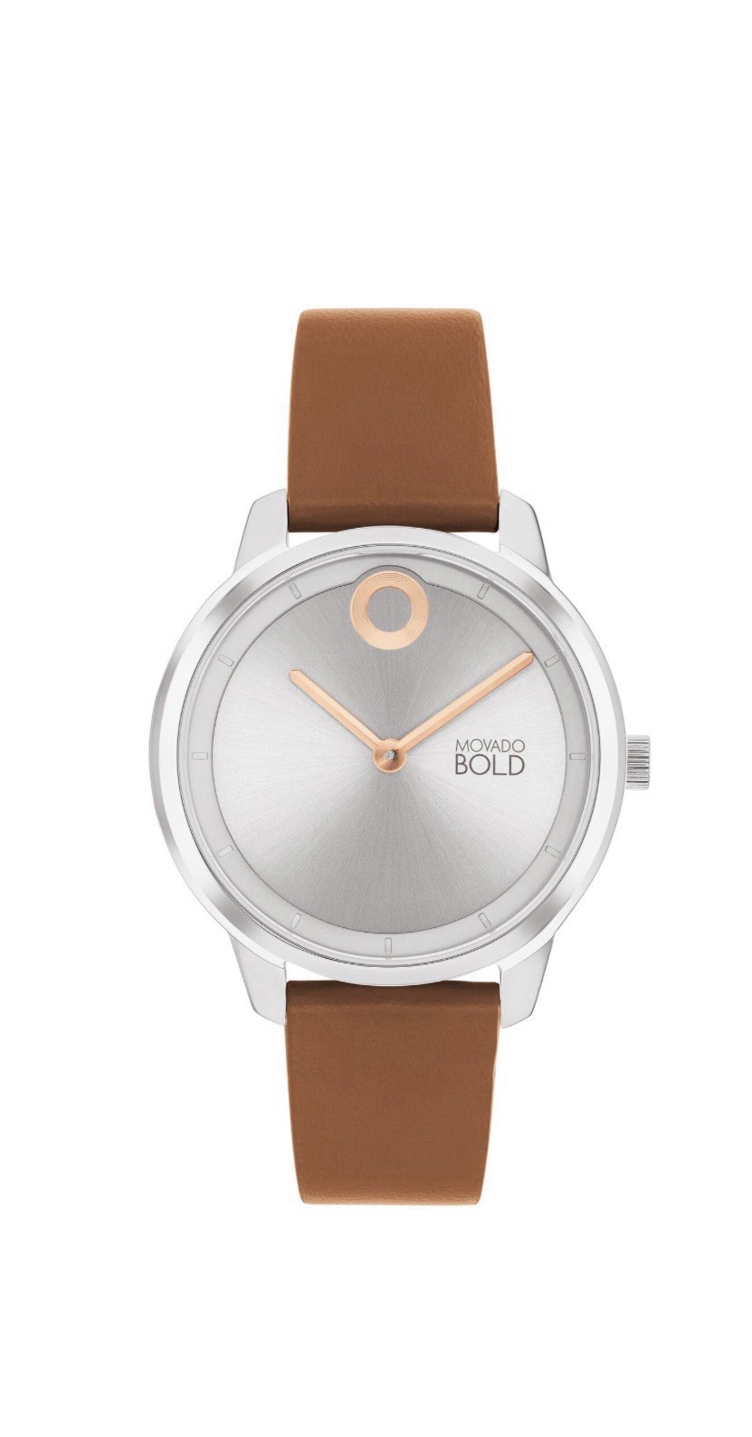 Brand New Movado Bold Trend Element Women’s Brown Leather Strap Watch 3600984