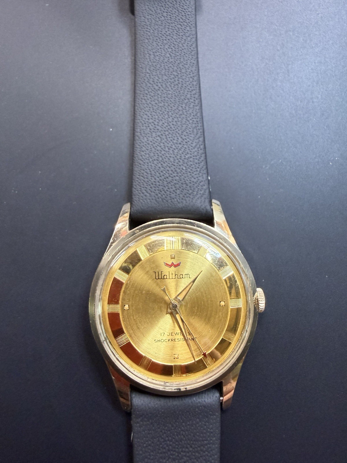 Waltham 17J Manual Wind Shock-Resistant Gold Dial Serviced Ready to Wear