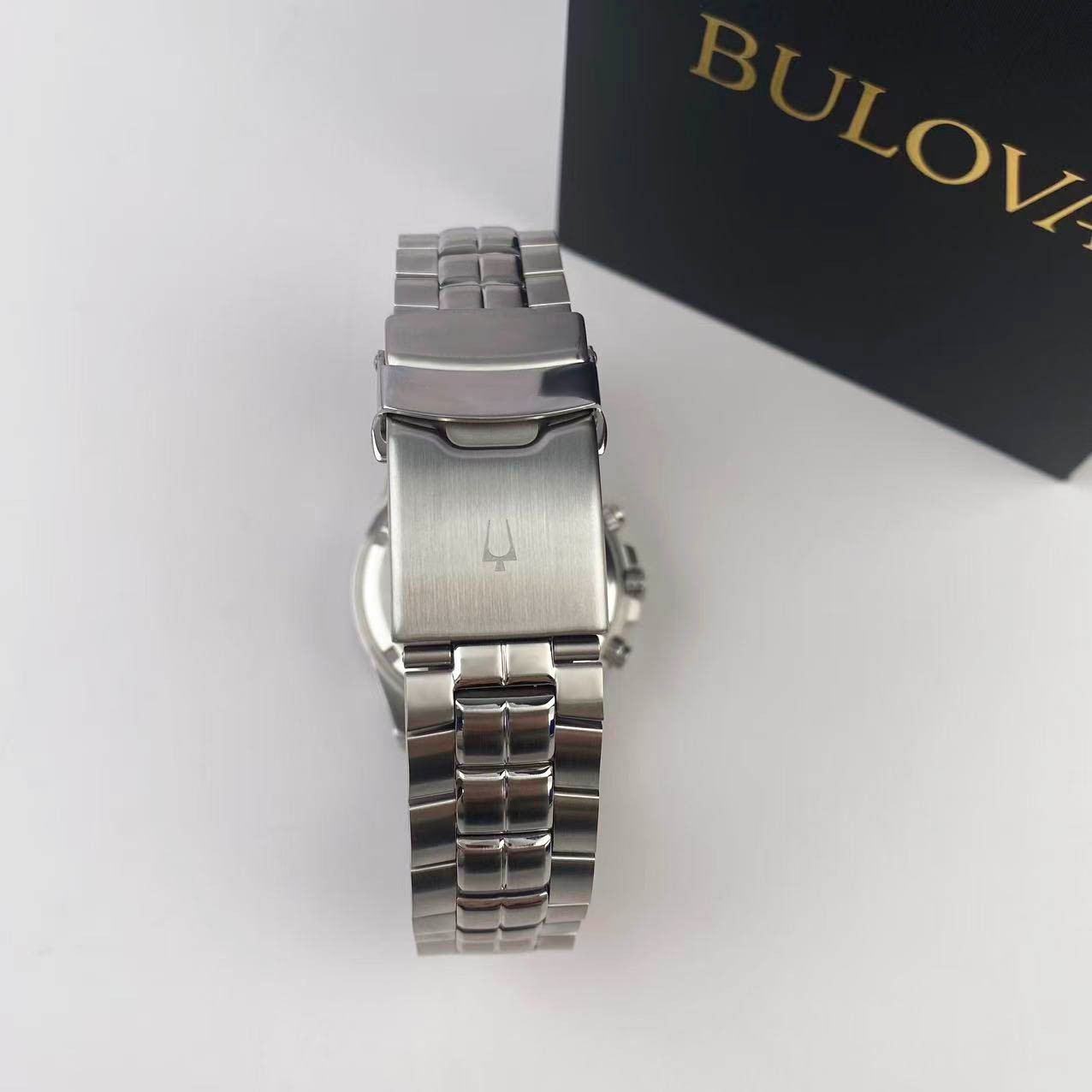 Bulova Marine Star 98B423 Silver Dial Stainless Steel Men’s Quartz Watch 41.5 mm