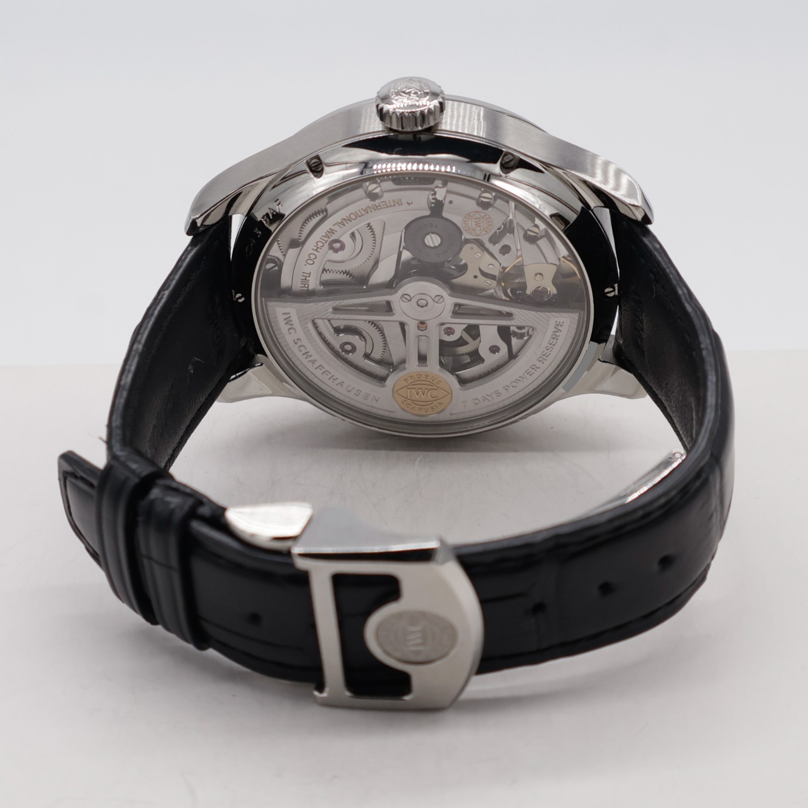 IWC Portuguese Annual Calendar Green Steel LIMITED 44mm IW503510 Leather Auto