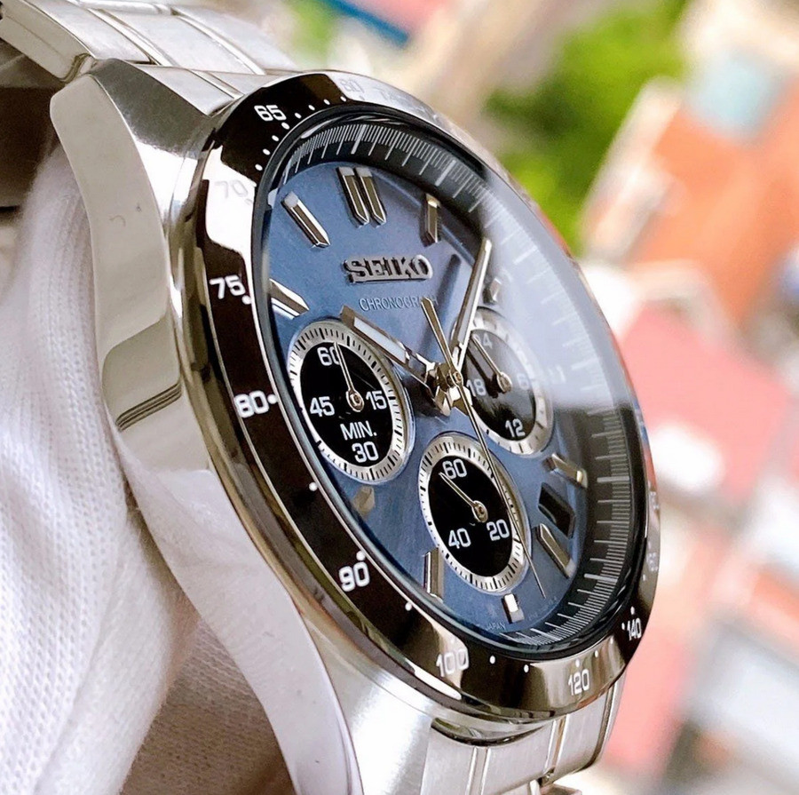 Seiko Spirit SBTR027 Chronograph Blue Dial Stainless Steel Men’s Watch