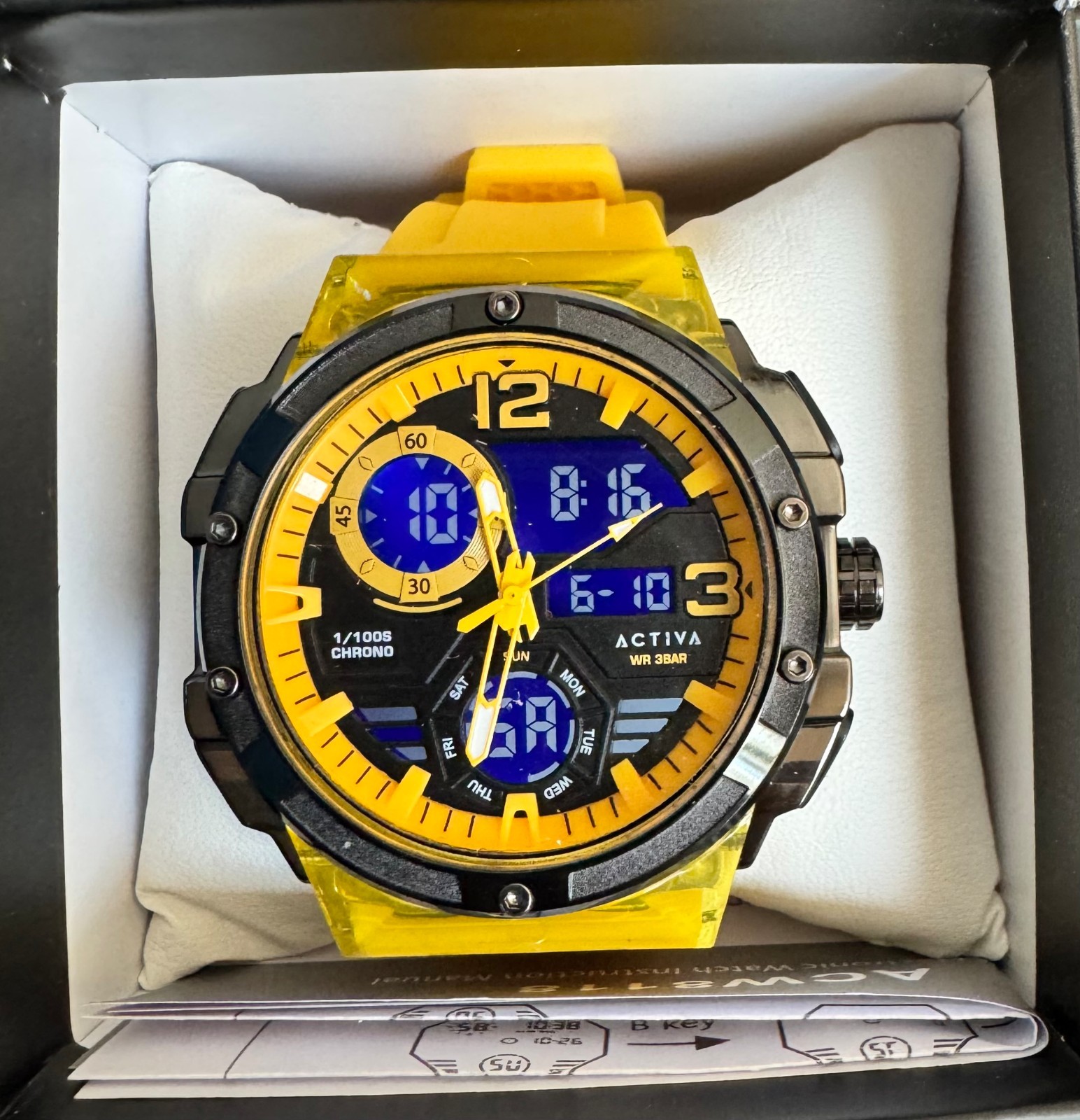 Activa X Invicta ACW8118-001 Men’s Digital Sport Watch 51mm Yellow Black