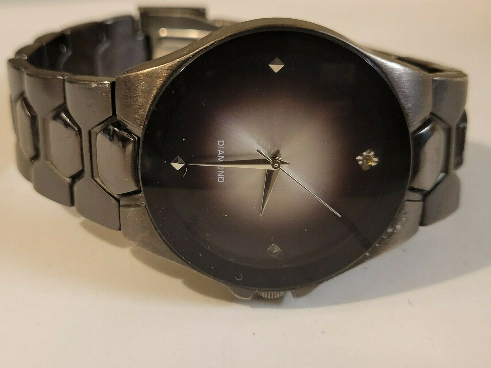 Allude Diamond Gunmetal Black Wristwatch
