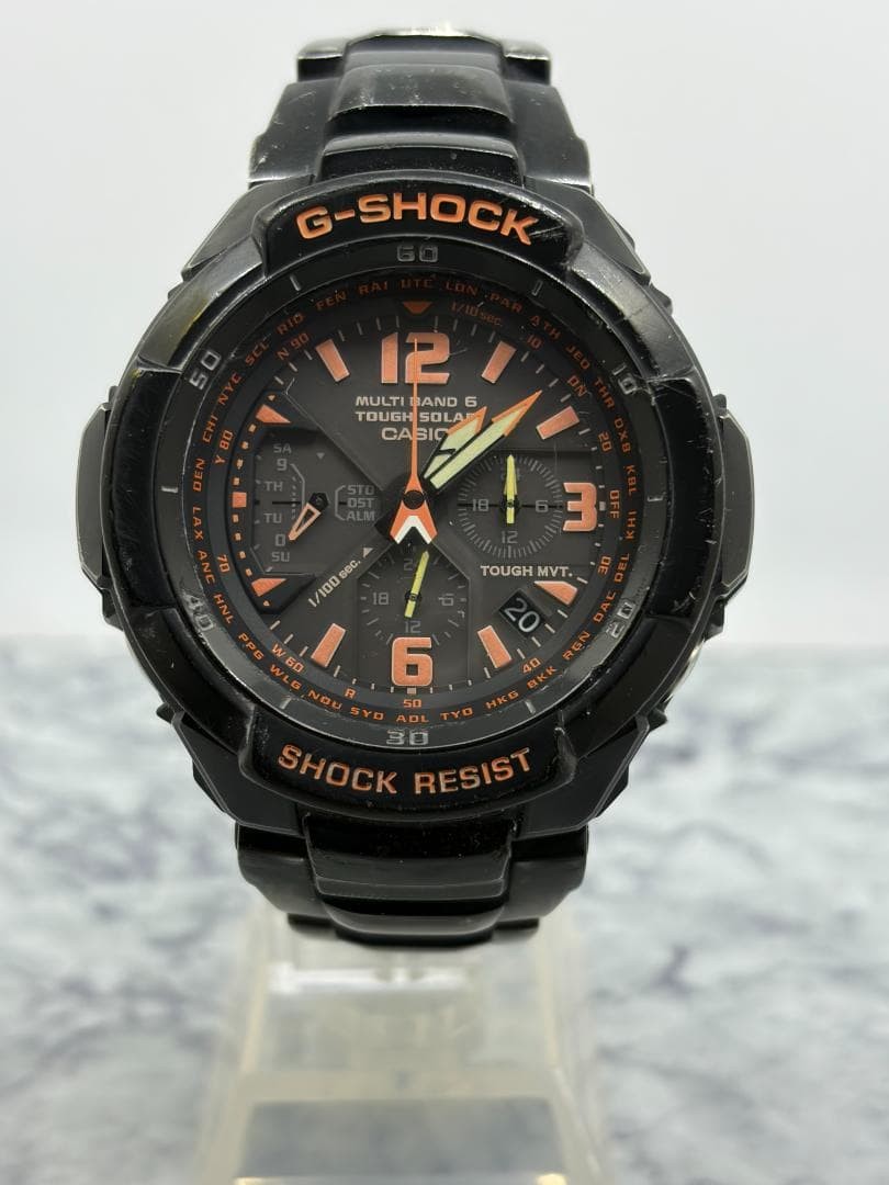 Casio GW3000B 1AJF G SHOCK GravityMaster Watch Black Orange Authentic Used