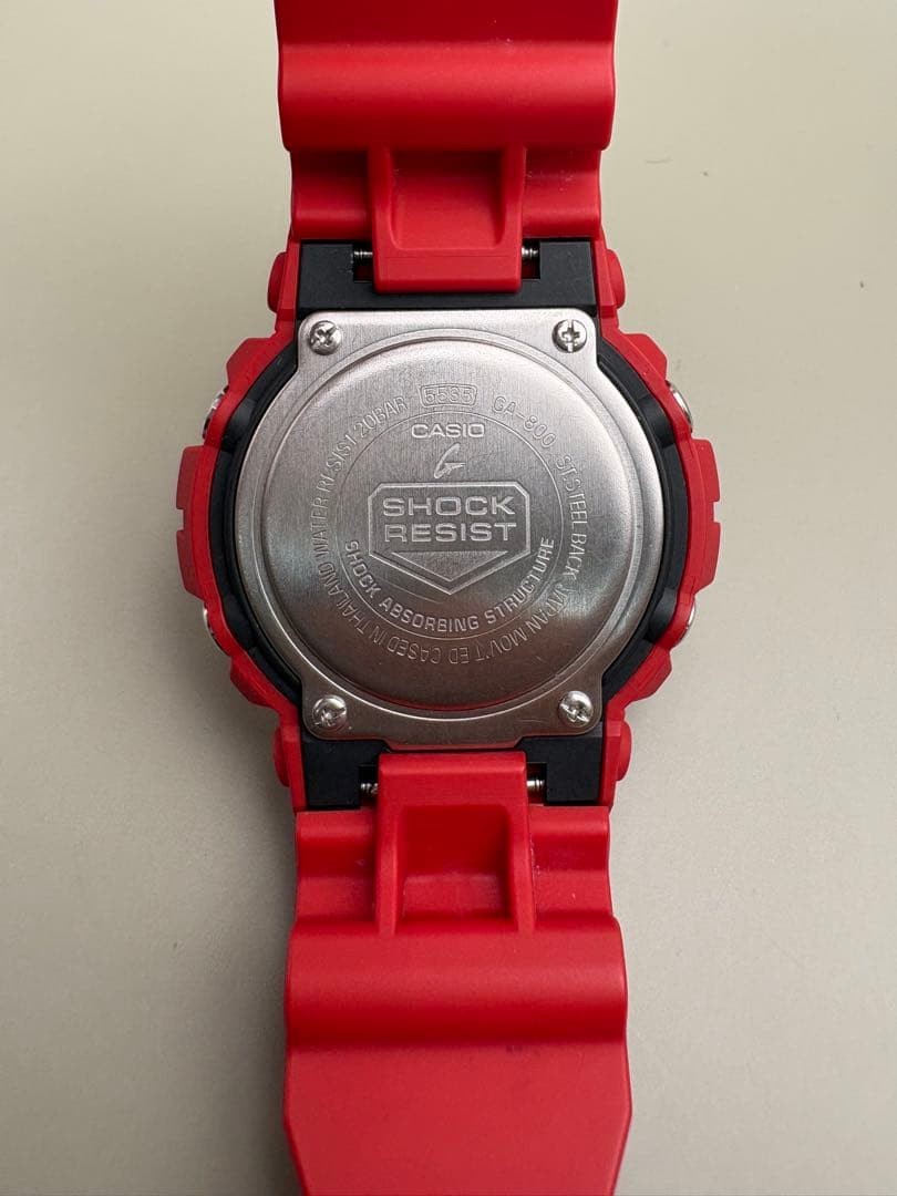 CASIO G-SHOCK Quartz Analog-Digital Watch GA-800 Black/Red