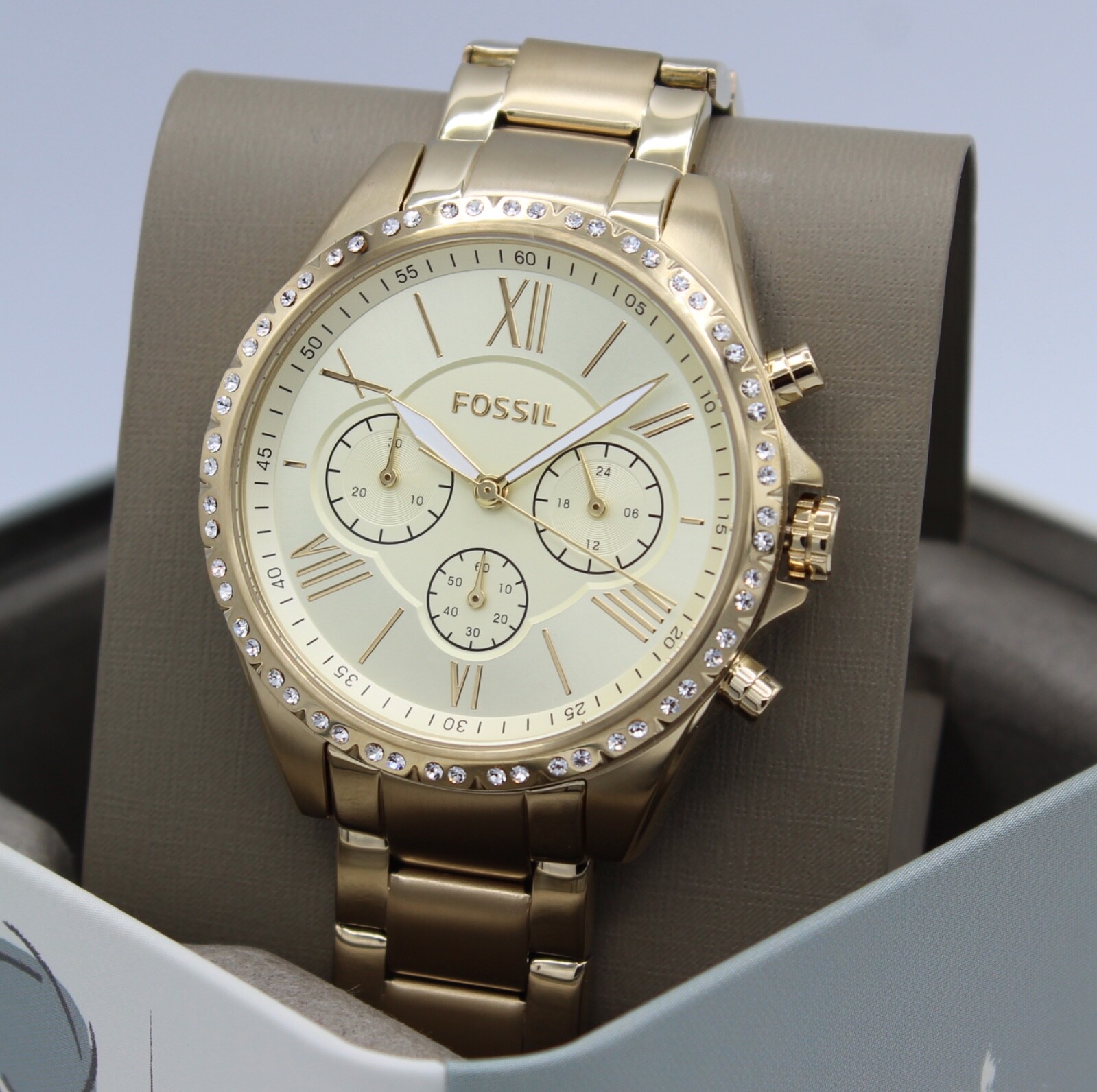 Fossil Modern Courier Crystals Chrono Gold Women’s BQ3378 Watch