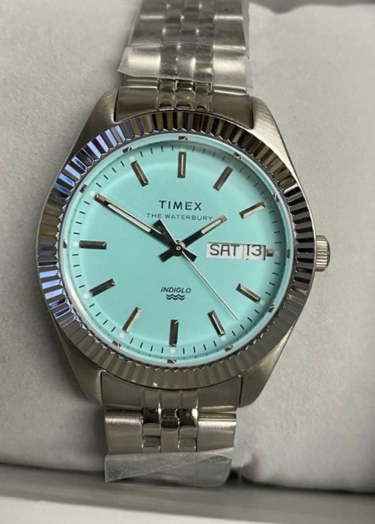 TIMEX Waterbury Legacy TW2V66500 36mm Sky Blue Dial Silver Bracelet
