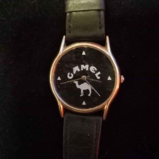Men’s Rare Vintage CAMEL Watch w/Black Leather Strap