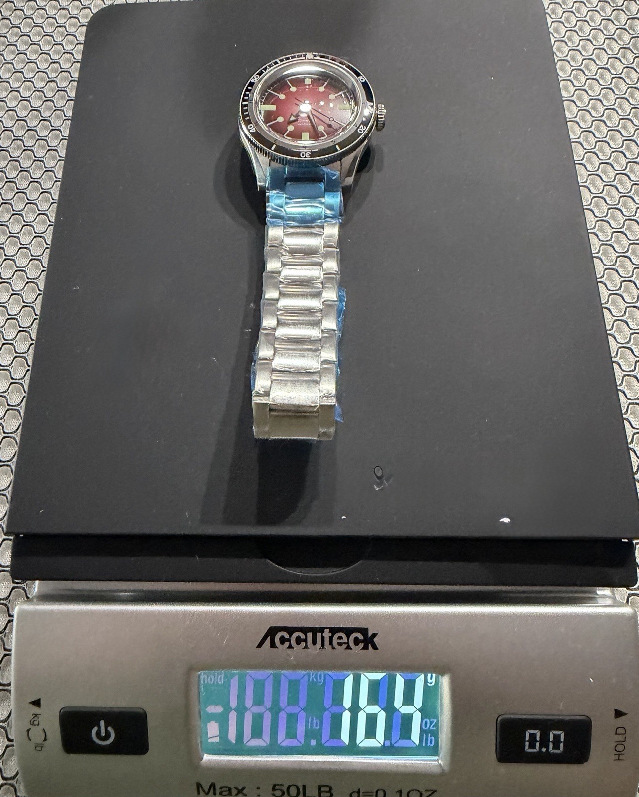 Tandorio Red Sunburst Automatic Diver Miyota 8215 – Sapphire Crystal – 200m -NEW