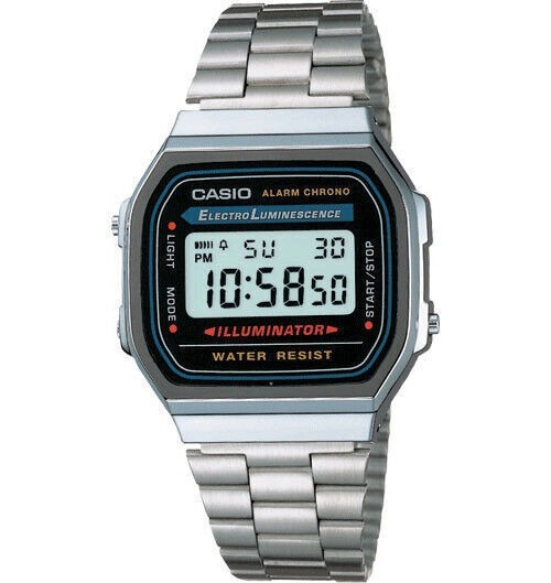 Casio Men’s Watch Classic Digital Dial Stainless Steel Bracelet A158W-1 A168W-1