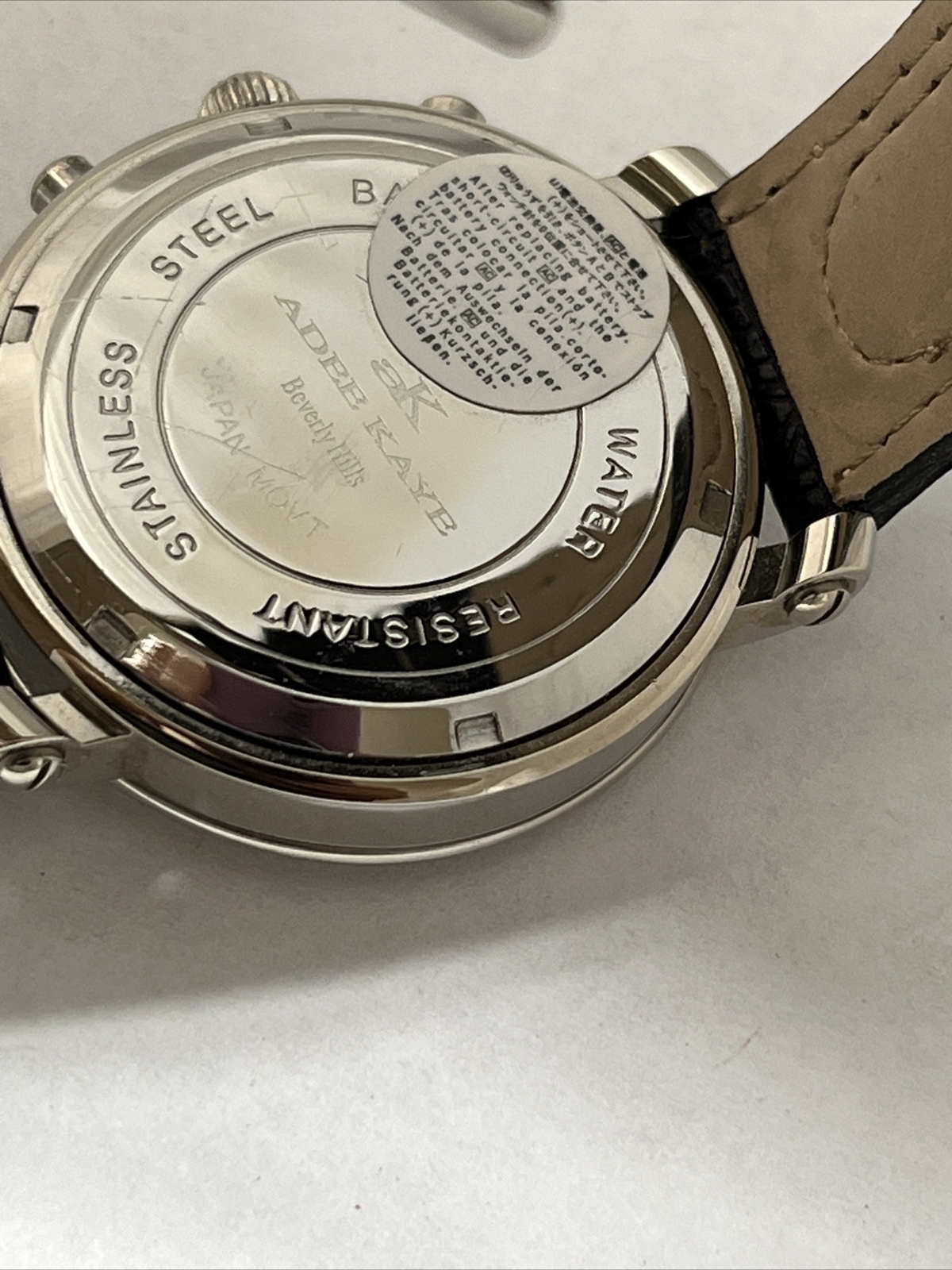 Adee Kaye Beverly Hills Chronograph Moon Phase Watch Box/Warranty Booklet