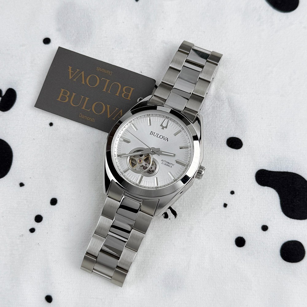 Bulova 96A274 Surveyor Classic 42mm Silver Tone Dial Automatic Men’s Watch