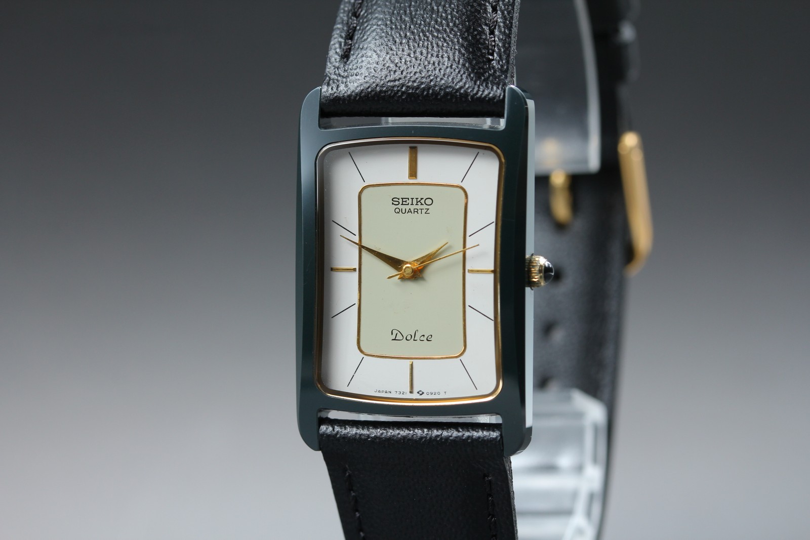 [Near MINT] SEIKO Dolce 7321-549A 22mm CERAMICS Quartz Men’s Watch From JAPAN