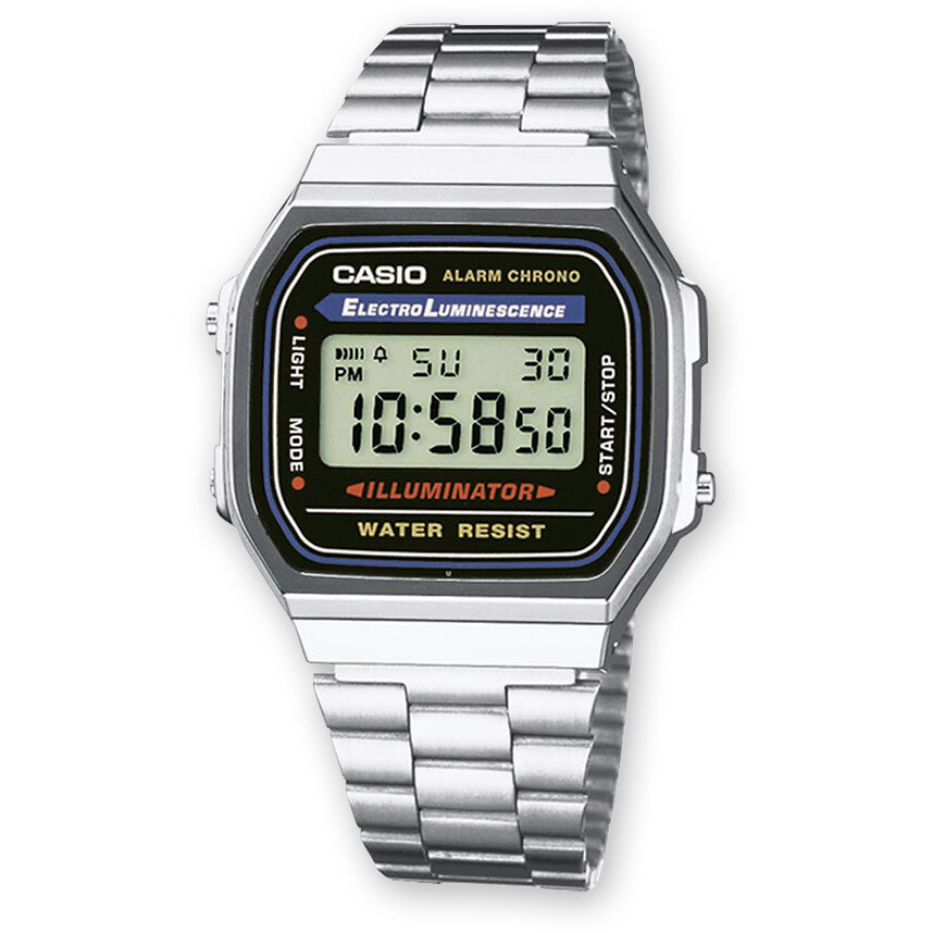 CASIO A168WA-1W Men’s Women’s Unisex VINTAGE Classic Steel Alarm Clock