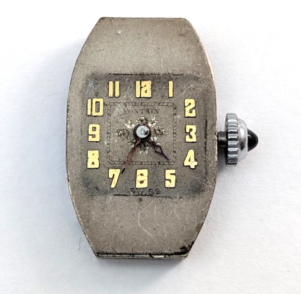 Vintage FONTAIN Helbros 10A 6j Art Deco Ladies 15mm Watch Movement PARTS REPAIR