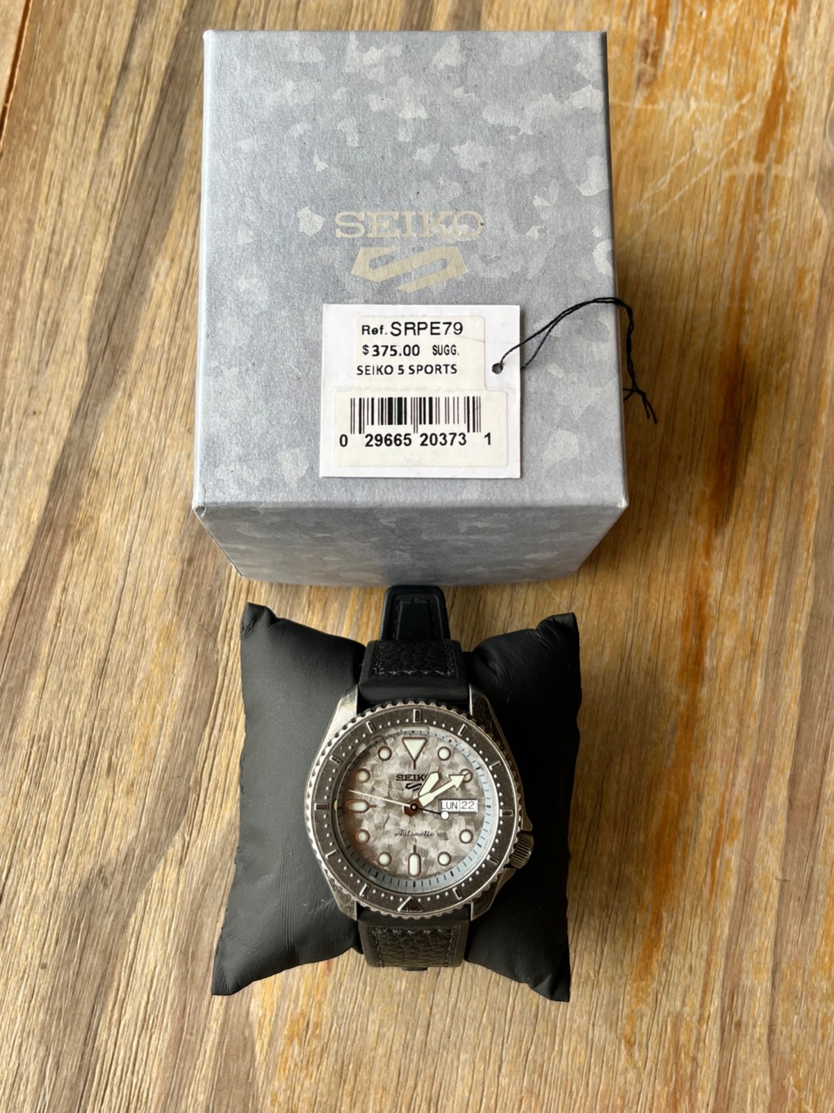 Seiko SRPE79K1 Automatic Gray Dial 42mm 4R36 Hybrid Strap Watch