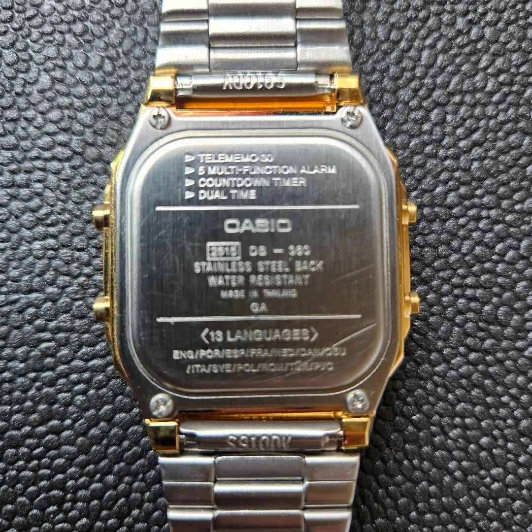 CASIO DATA BANK DB-380 Gold Digital Watch