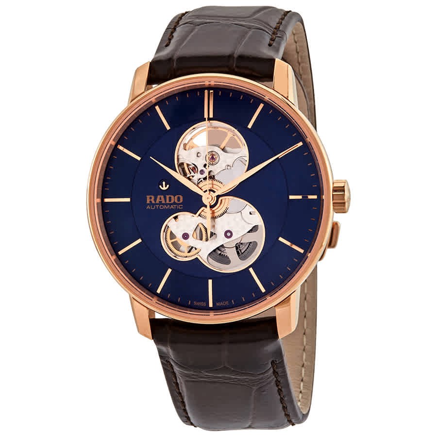 Rado Coupole Classic Open Heart Automatic Blue Dial Men’s Leather Watch