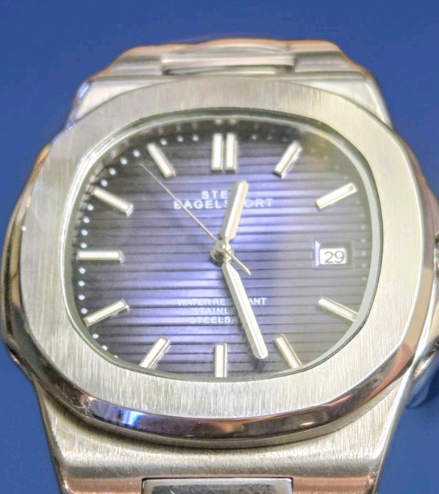 Bagelsport Automatic Watch NH35 Blue Dial Stainless Steel Display Caseback