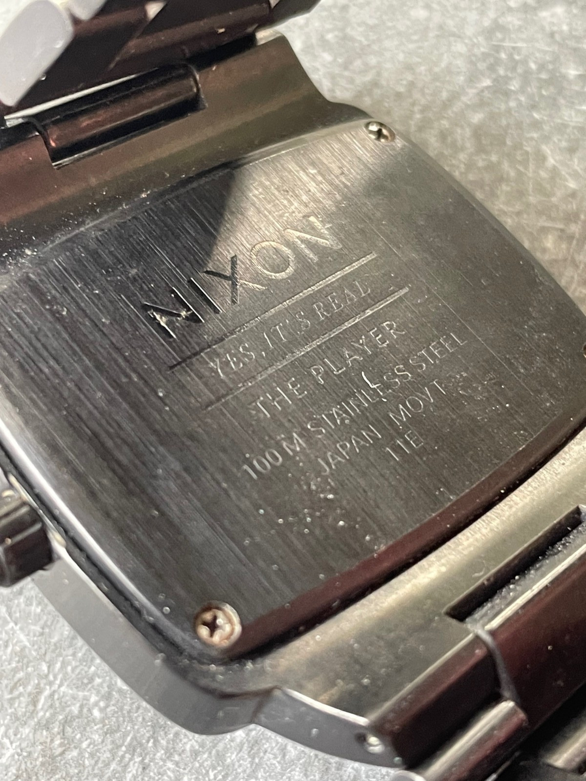 NEEDS BATTERY NIXON The Small Player Black Stainless Steel Analog Watch 40mm