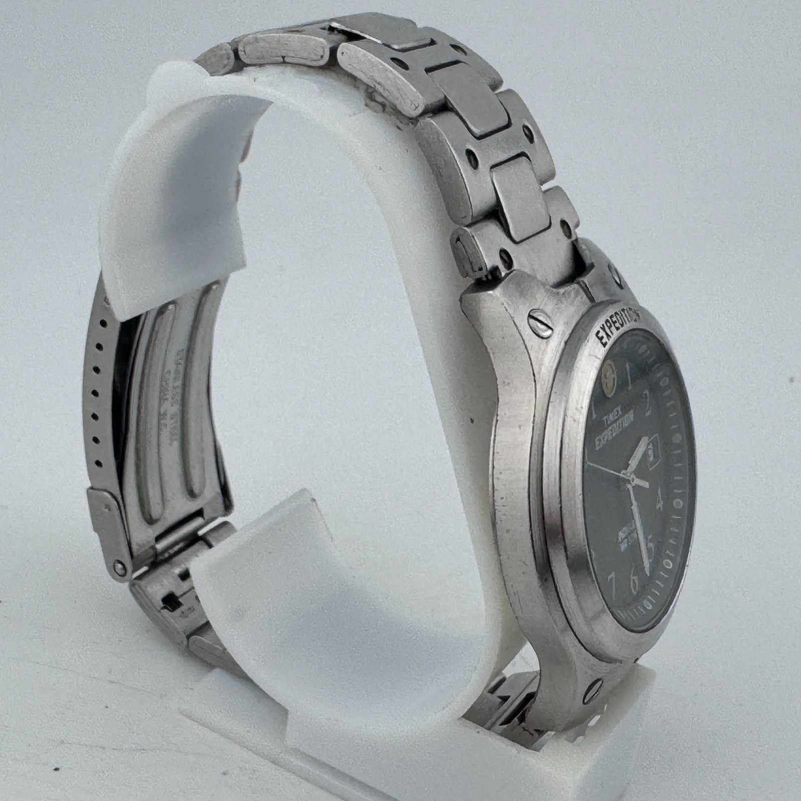 Timex Expedition Indiglo Quartz Watch Men 50m Silver Date New Battery 7.75″