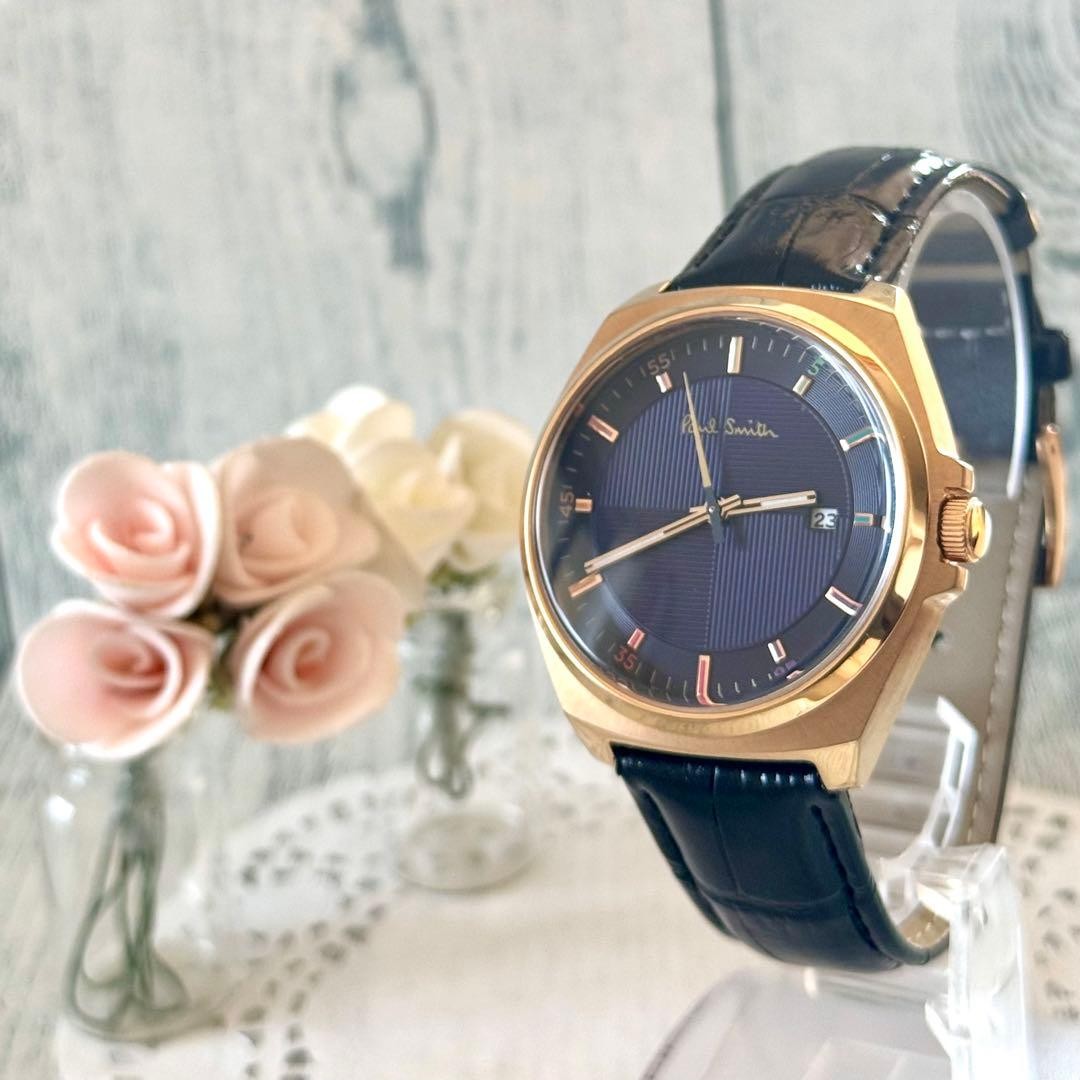 Paul Smith Closed Eyes Watch Gold Purple Dial 4cm Case Limited Edition