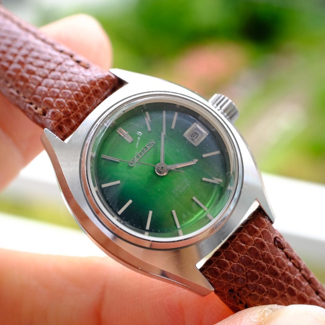 CITIZEN Automatic Winding Green Watch, Model 28600, Working Condition