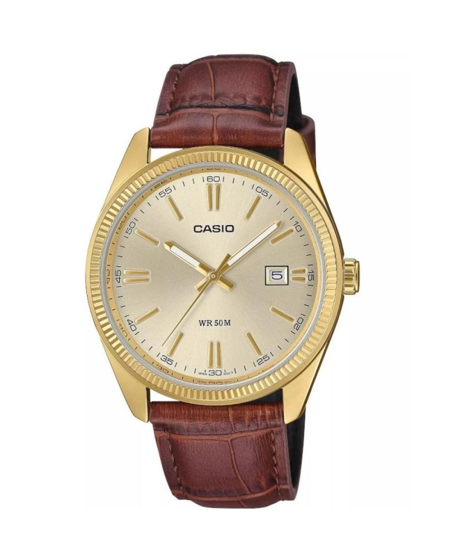 CASIO Men Analog Quartz Casual Watch Classic Dress Gold color Dial Waterproof Ro