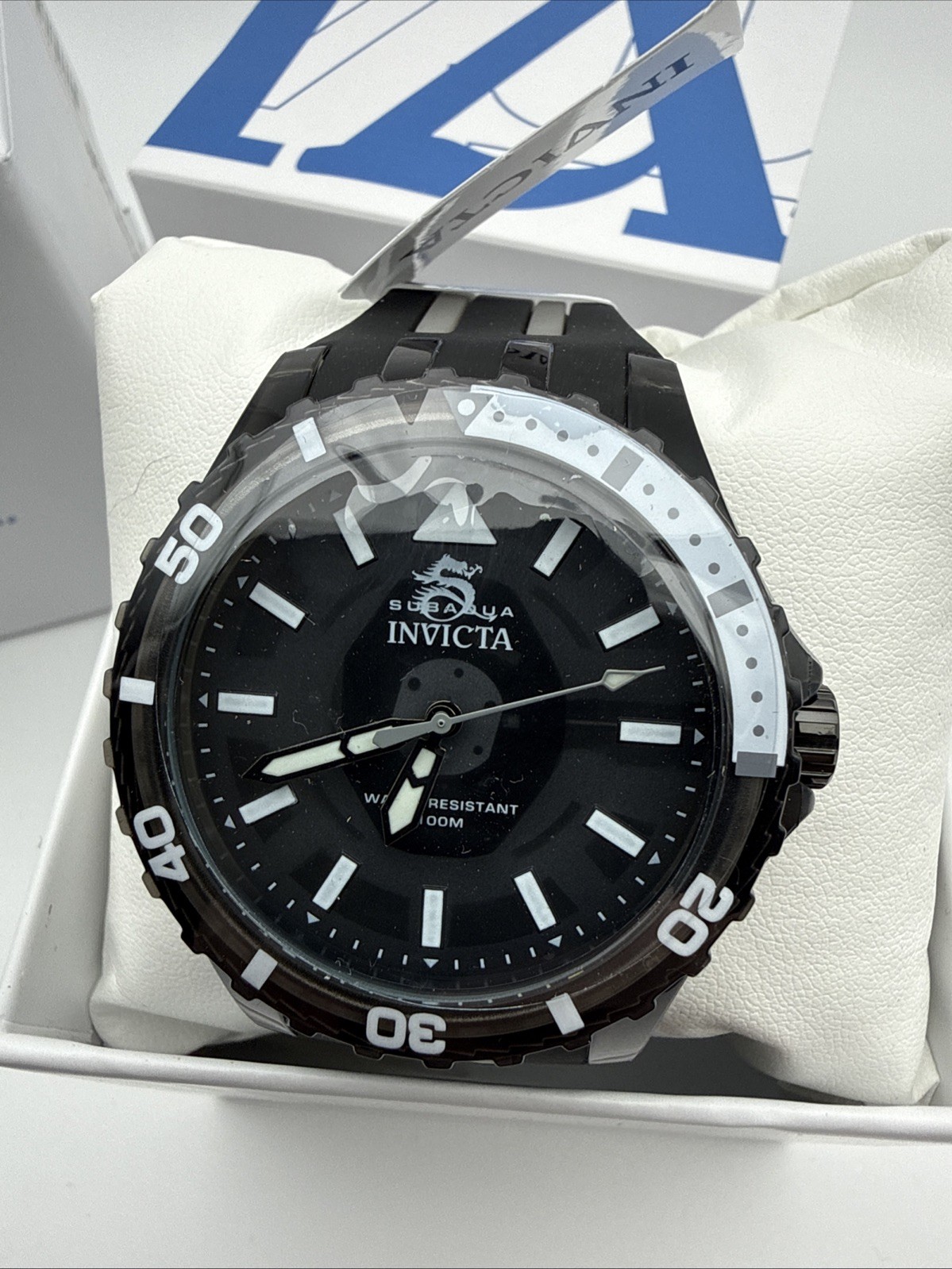 Invicta Men’s Watch Subaqua Quartz Black and Grey Silicone Rubber Strap 69447