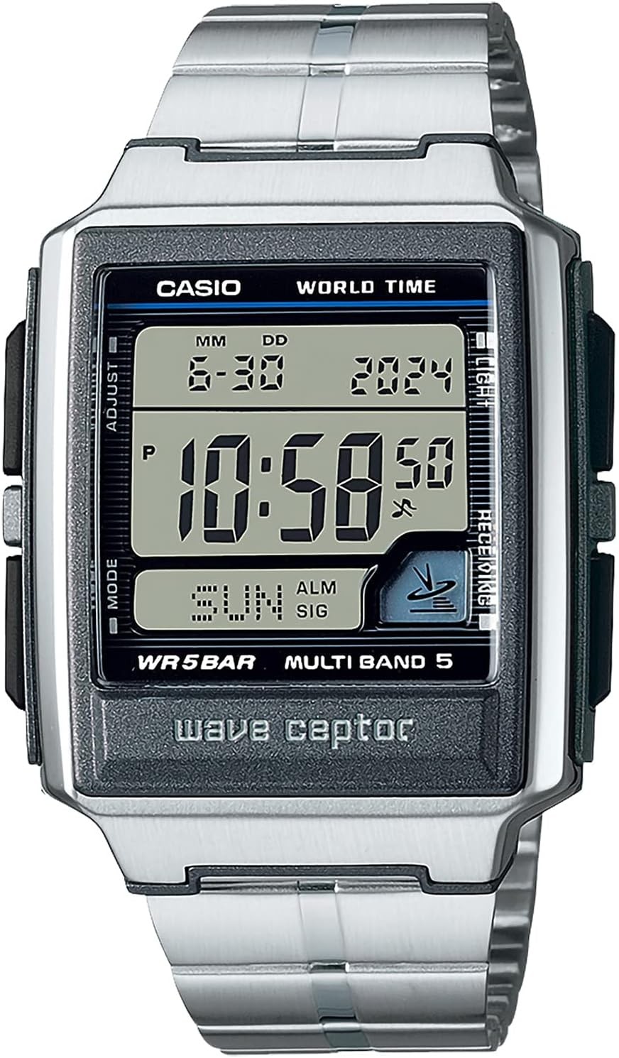 New Wave Ceptor WV-59RD-1AJF Mens Watch Radio Controlled Silver Japan