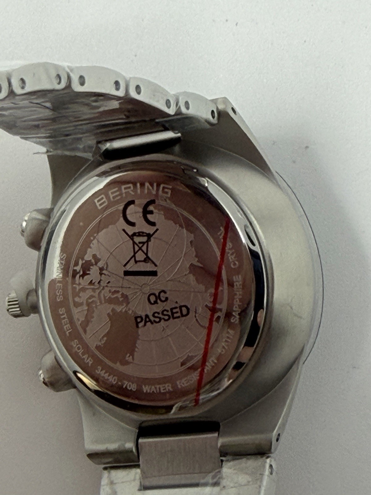 Men’s Bering Solar Chronograph Watch 34440-708 Denmark Sapphire Crystal