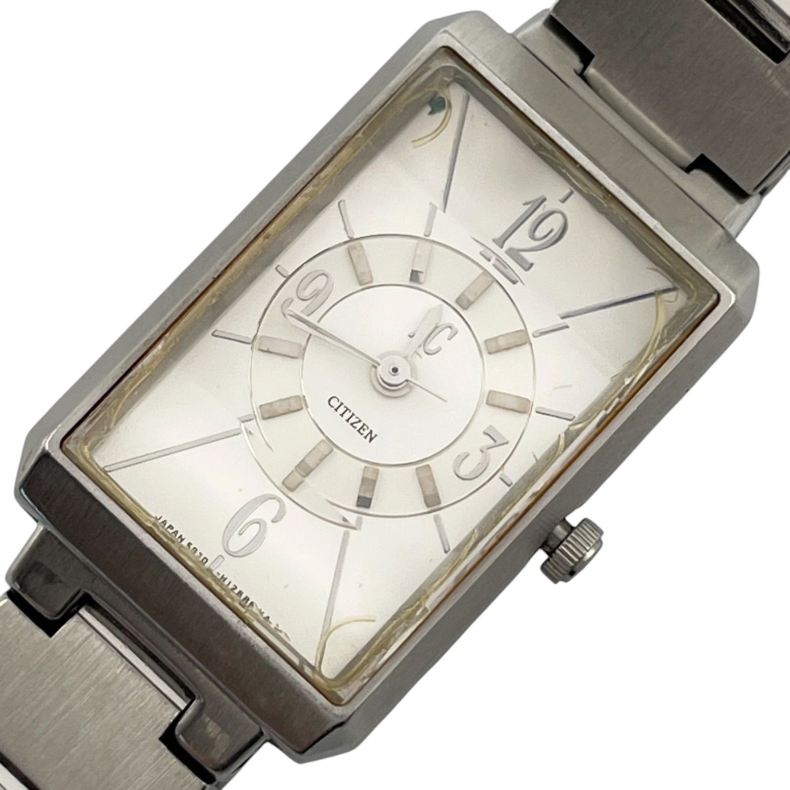 CITIZEN Cross Sea Women’s Watch XC 5930 H07855 3 Hands Square Three Sided Cut Qu