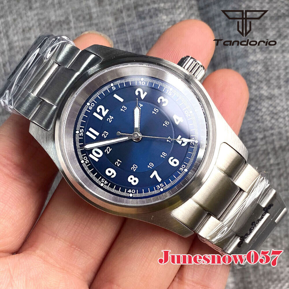 36MM Case Tandorio Green/Black/White Dial NH35 PT5000 Mechanical Men Watch Steel