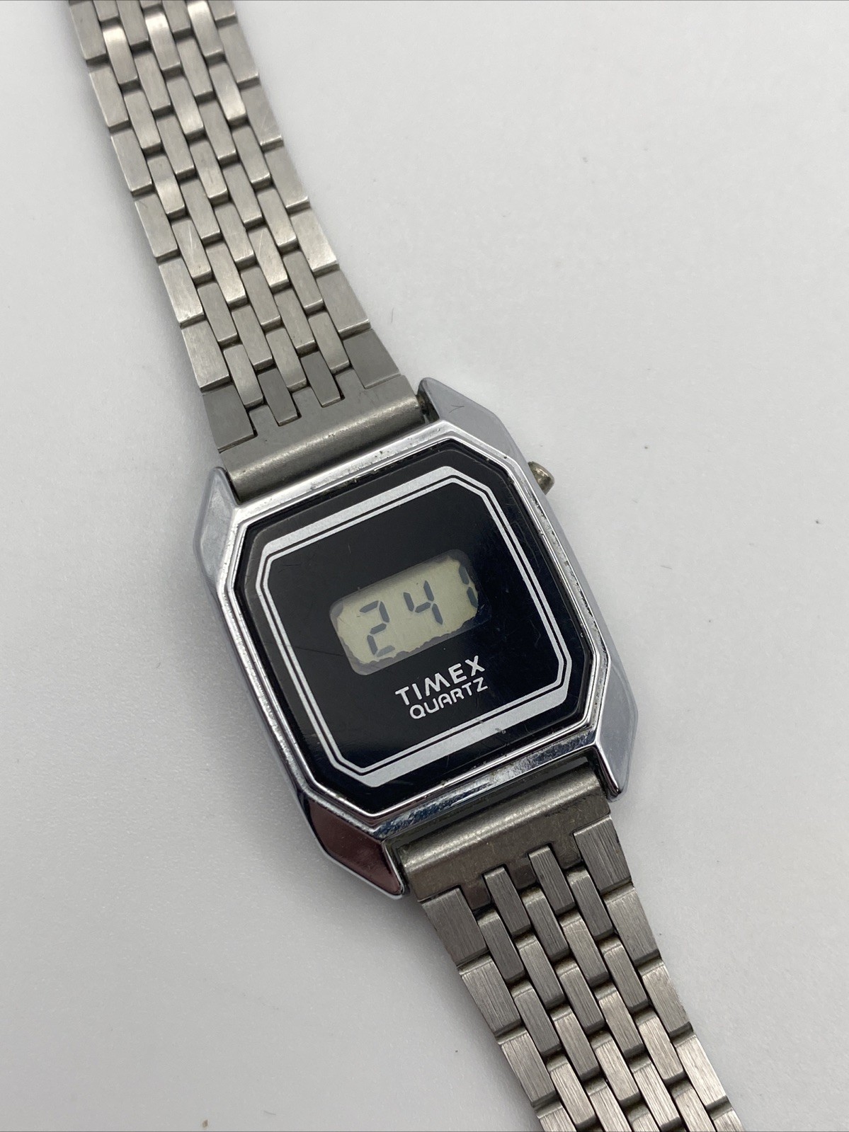 Vintage 1980’s Timex K CELL Silver Tone Quartz Digital Women’s Watch New Battery