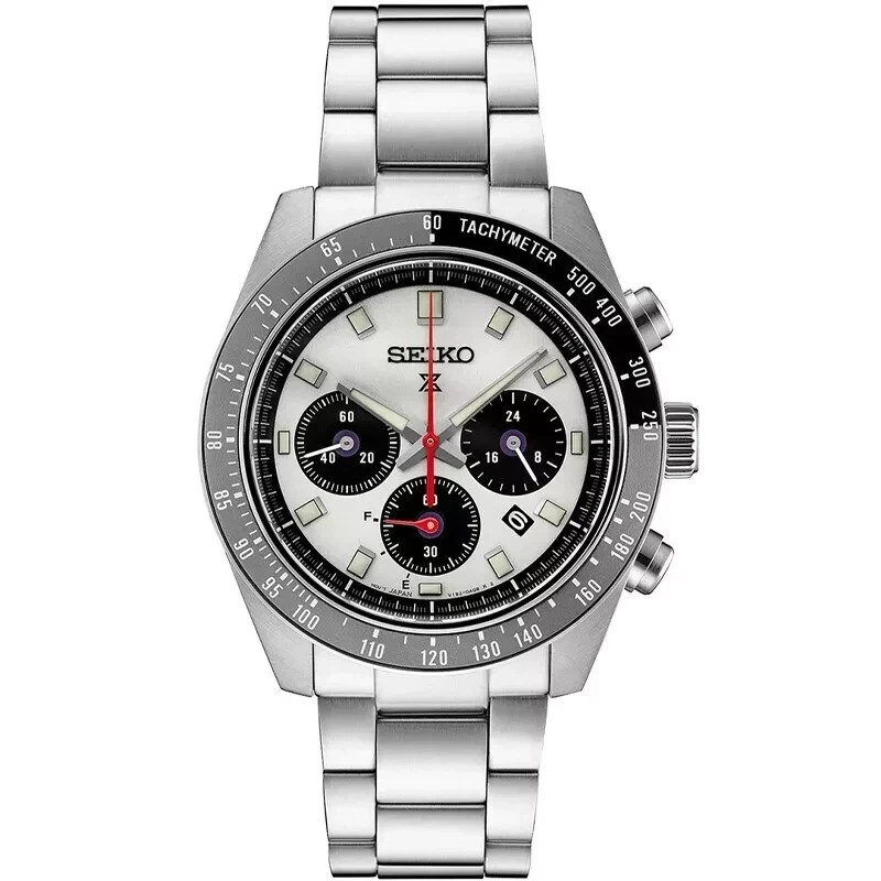 SEIKO PROSPEX SSC911 SPEEDTIMER Silver Panda Dial Metal Solar Chrono Watch $750
