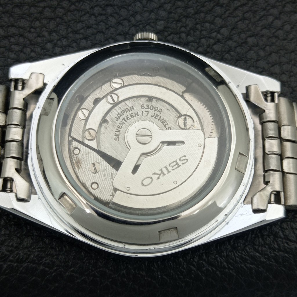 VINTAGE SEIKO 5 AUTOMATIC 6309A REFURBISHED JAPAN MENS SILVER WATCH a442813-7
