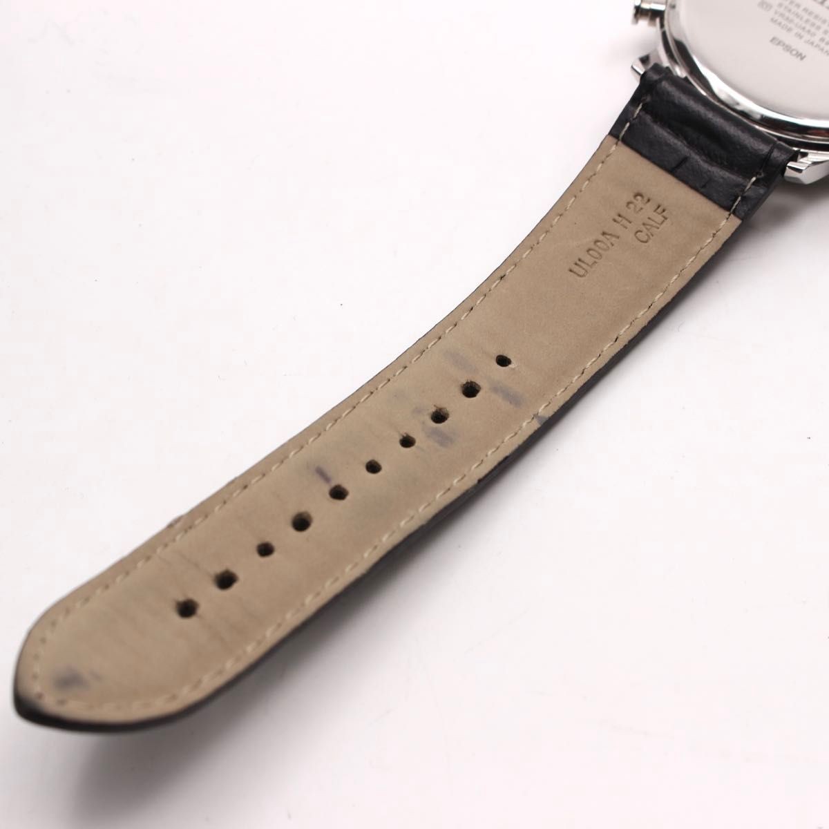 ORIENT VR32-UAA0 Chronograph Quartz White Dial Japan Men’s Watch Leather